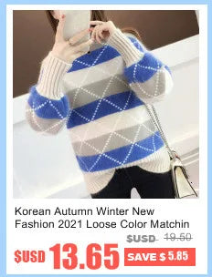 2022 Autumn Winter Women Turtleneck Sweater Loose  Elegant Warm Knitted Pullovers Fashion Solid Tops Knitwear Jumper