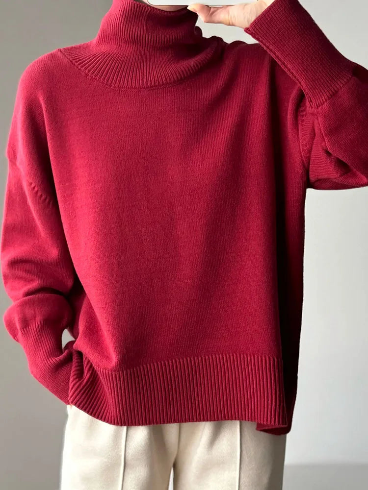 Winter Coffee Sweaters Women Oversize Turtleneck Warm Pullovers Thick Christmas Sweaters For Women Oversized Sweater And Jumpers