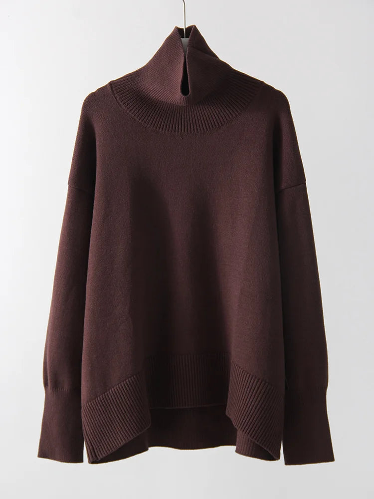 Winter Coffee Sweaters Women Oversize Turtleneck Warm Pullovers Thick Christmas Sweaters For Women Oversized Sweater And Jumpers
