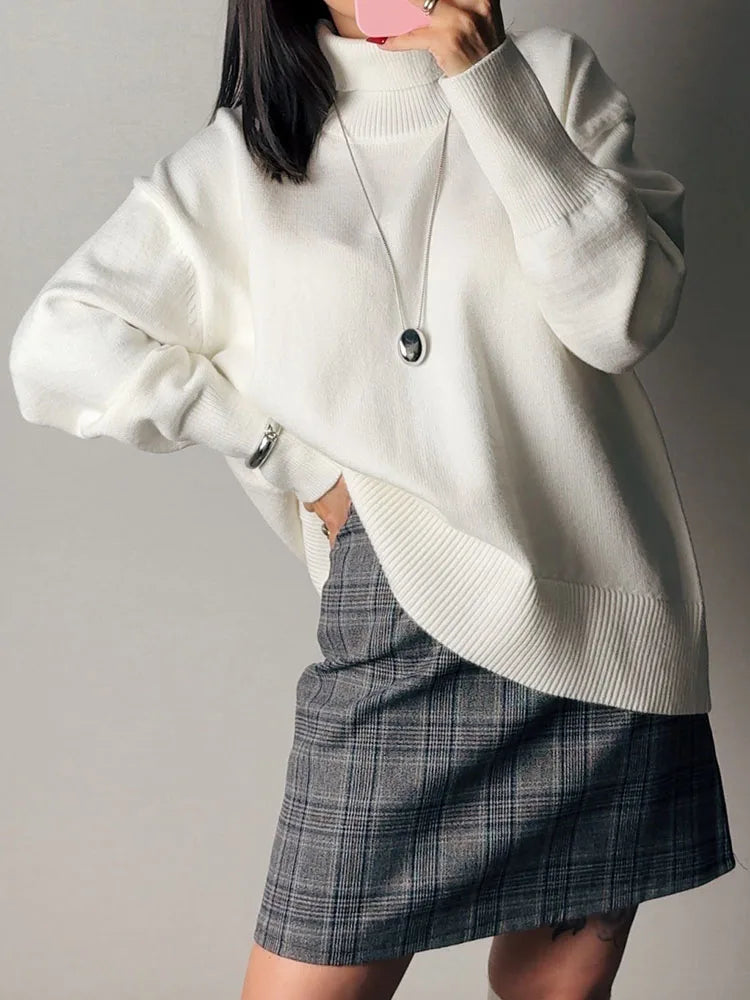 Winter Coffee Sweaters Women Oversize Turtleneck Warm Pullovers Thick Christmas Sweaters For Women Oversized Sweater And Jumpers