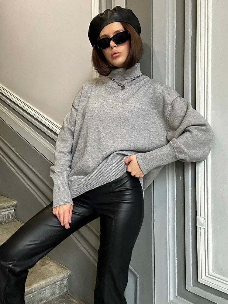 Winter Coffee Sweaters Women Oversize Turtleneck Warm Pullovers Thick Christmas Sweaters For Women Oversized Sweater And Jumpers