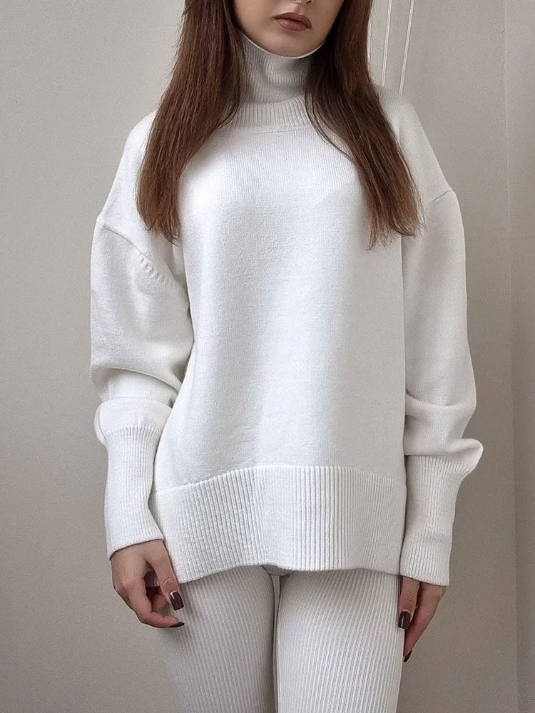 Winter Coffee Sweaters Women Oversize Turtleneck Warm Pullovers Thick Christmas Sweaters For Women Oversized Sweater And Jumpers