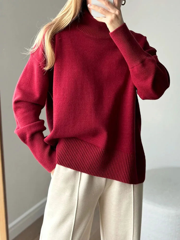 Winter Coffee Sweaters Women Oversize Turtleneck Warm Pullovers Thick Christmas Sweaters For Women Oversized Sweater And Jumpers