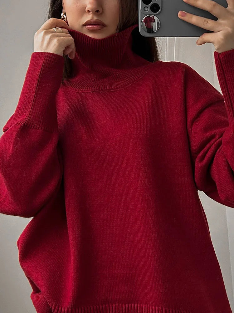 Winter Coffee Sweaters Women Oversize Turtleneck Warm Pullovers Thick Christmas Sweaters For Women Oversized Sweater And Jumpers