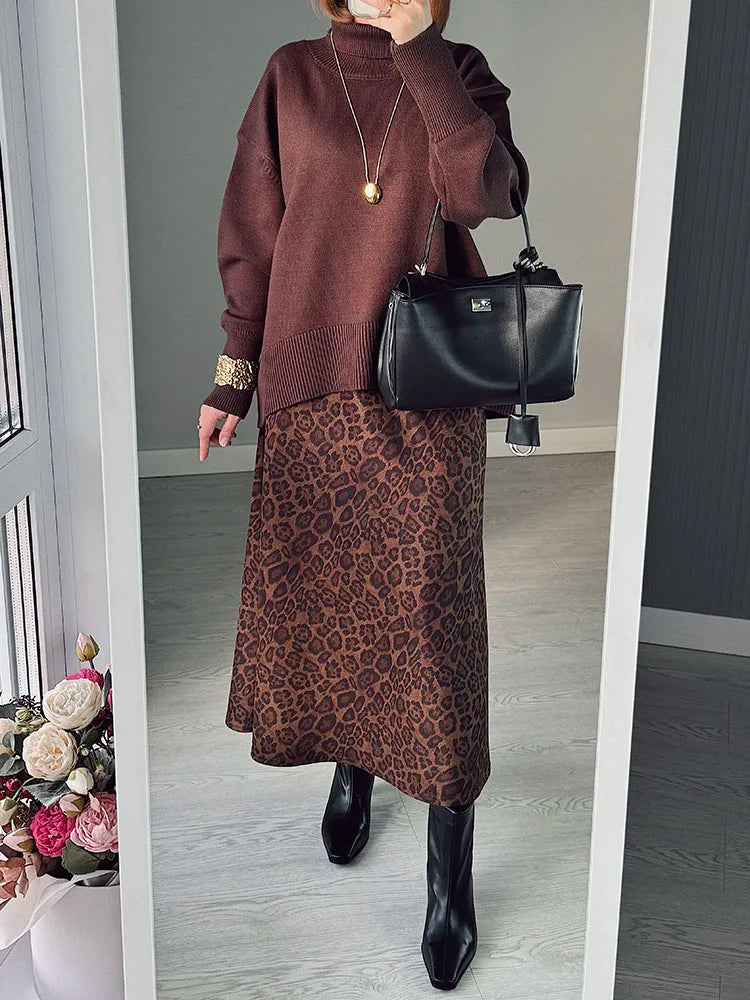 Winter Coffee Sweaters Women Oversize Turtleneck Warm Pullovers Thick Christmas Sweaters For Women Oversized Sweater And Jumpers
