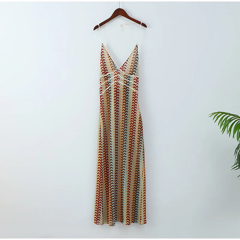 Crochet Halter Long Beach Dresses