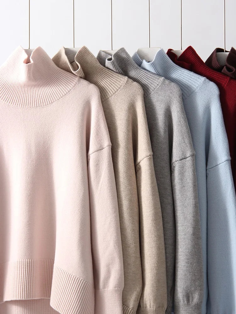 Winter Coffee Sweaters Women Oversize Turtleneck Warm Pullovers Thick Christmas Sweaters For Women Oversized Sweater And Jumpers