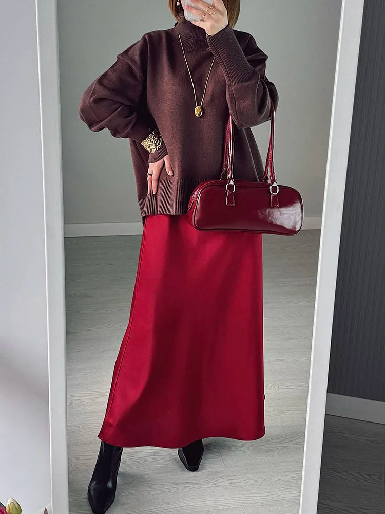 Winter Coffee Sweaters Women Oversize Turtleneck Warm Pullovers Thick Christmas Sweaters For Women Oversized Sweater And Jumpers