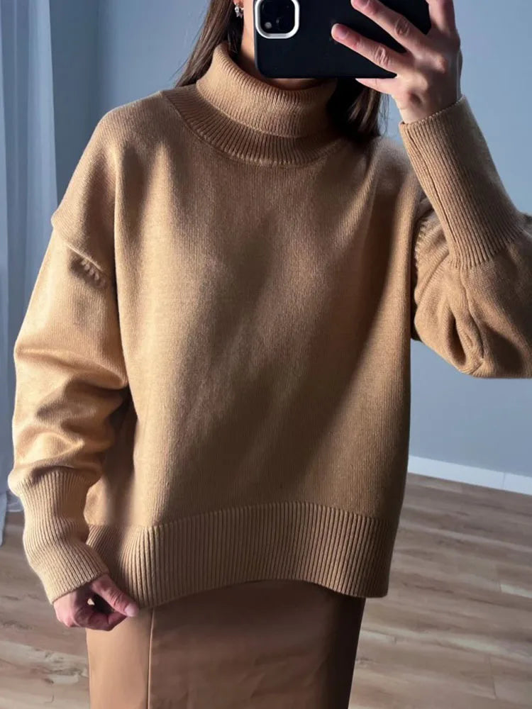 Winter Coffee Sweaters Women Oversize Turtleneck Warm Pullovers Thick Christmas Sweaters For Women Oversized Sweater And Jumpers