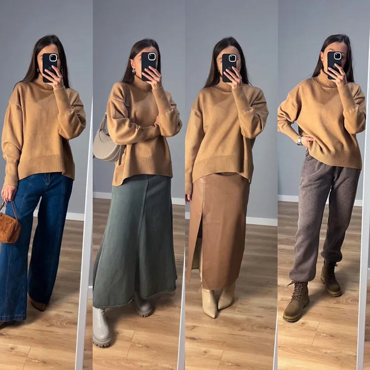 Winter Coffee Sweaters Women Oversize Turtleneck Warm Pullovers Thick Christmas Sweaters For Women Oversized Sweater And Jumpers