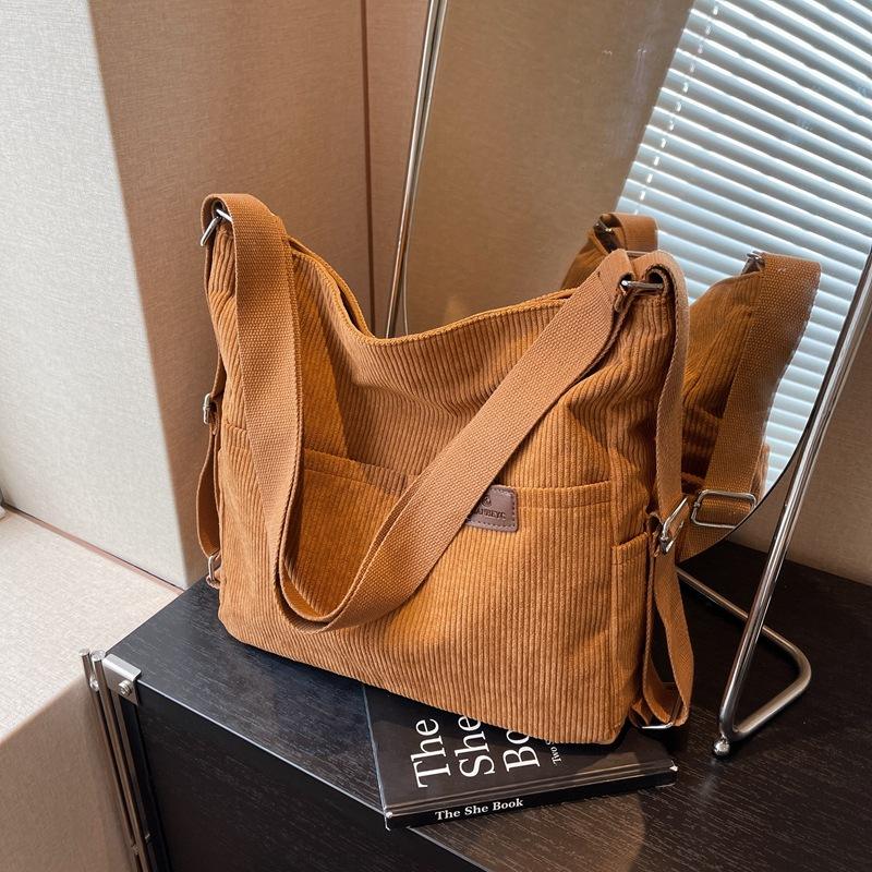 Convertible Corduroy Tote Bag