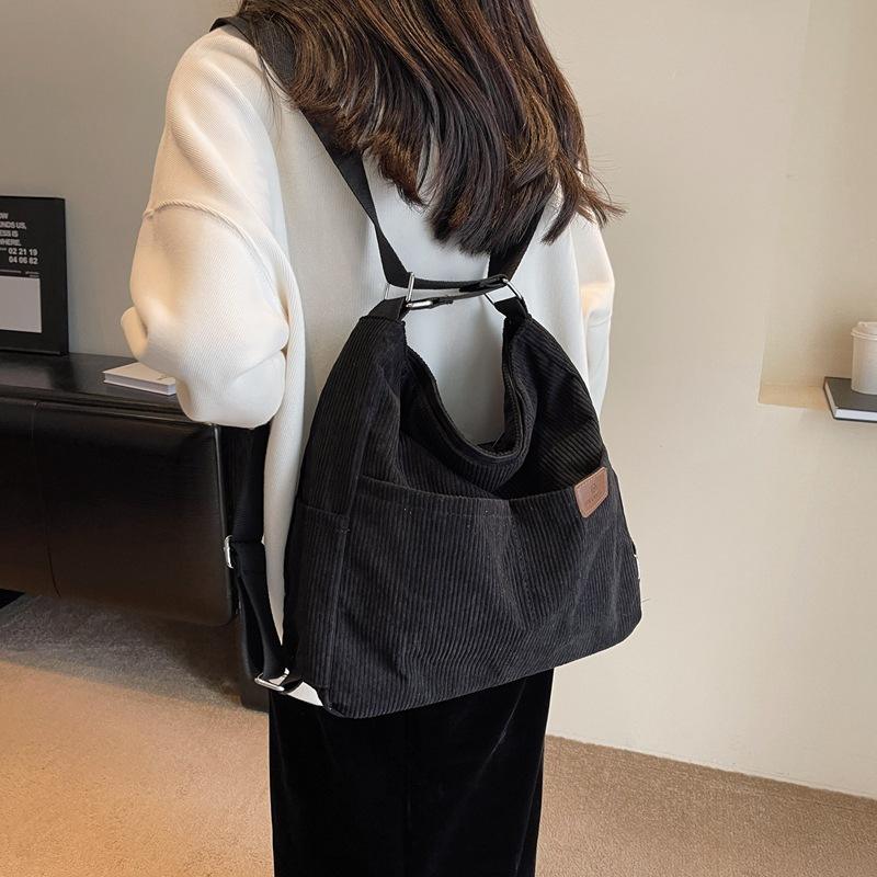 Convertible Corduroy Tote Bag