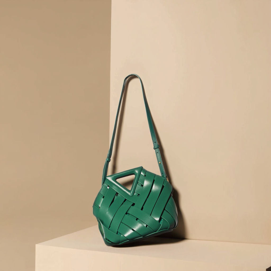 Top-Handle Woven Dress Crossbody Bags