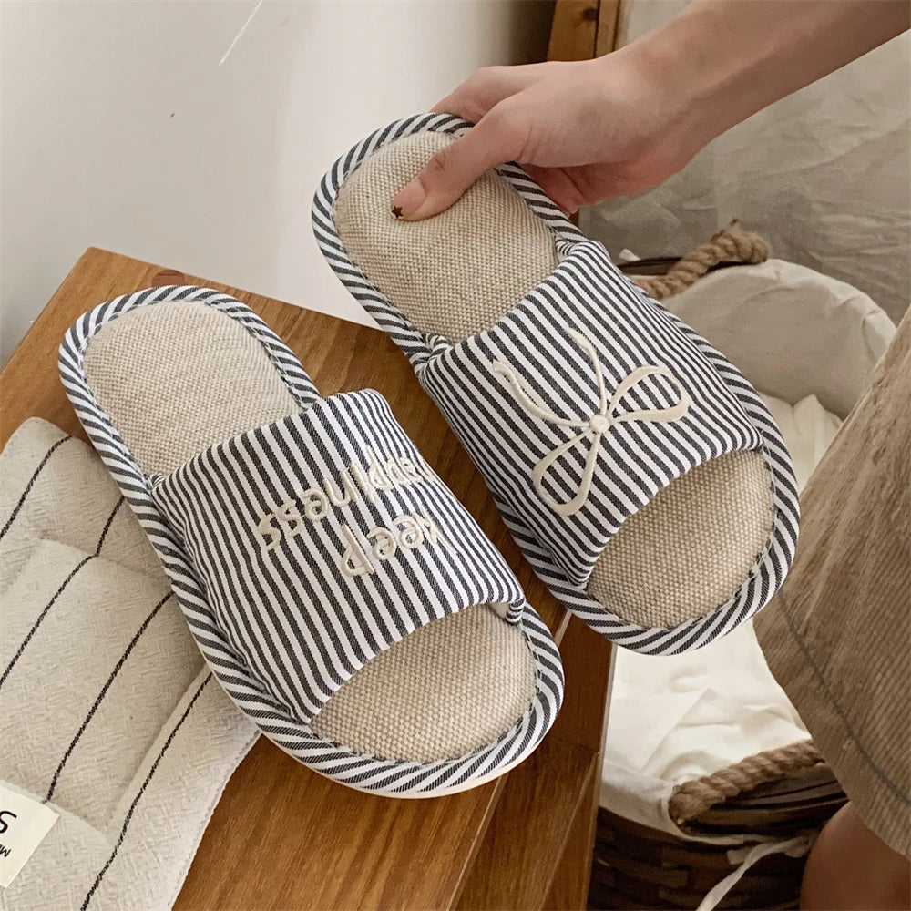 Anti-Slip Casual Faion Ladies Silk Surface slippers