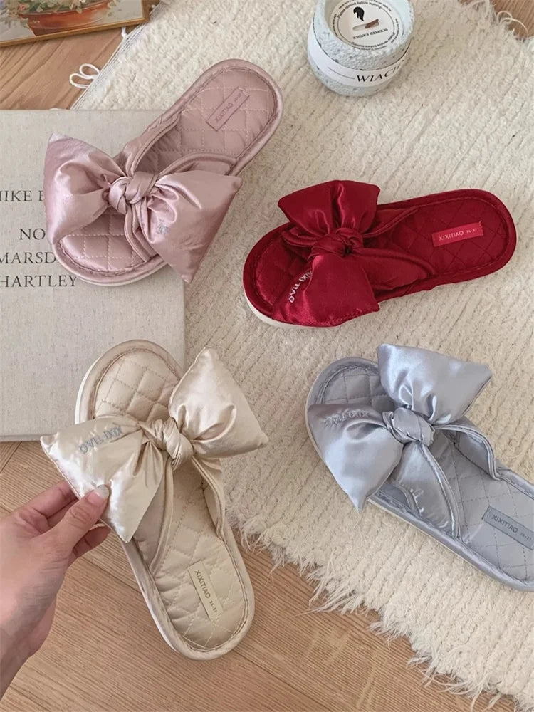 Anti-Slip Casual Faion Ladies Silk Surface slippers